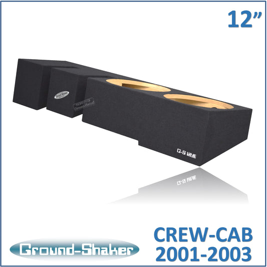 BLACK 12" DUAL SEALED SUB BOX, FITS 01-03 FORD F-150 CREW-CAB