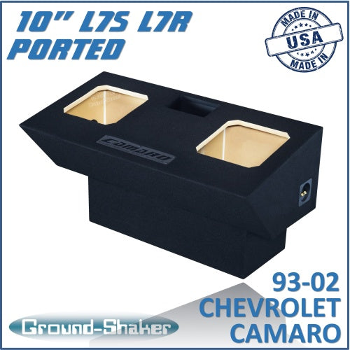 BLACK 10" DUAL PORTED SOLOBARIC SUB BOX, FITS 93-02 CHEVY CAMARO