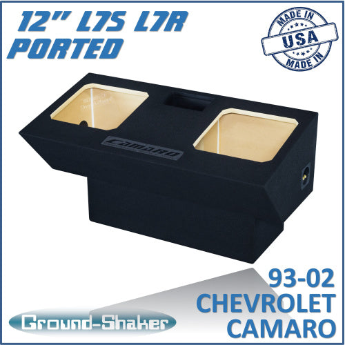 BLACK 12" DUAL PORTED SOLOBARIC SUB BOX, FITS 93-02 CHEVY CAMARO