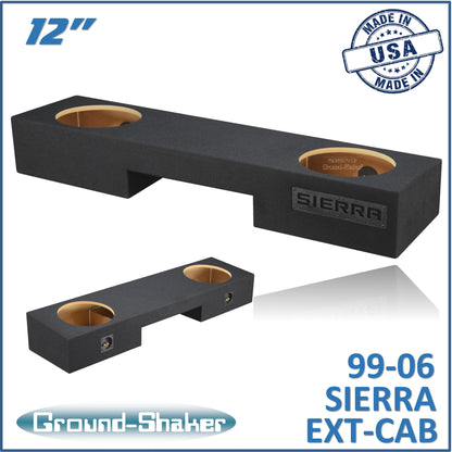 BLACK 12" DUAL SEALED SUB BOX, FITS 99-06 & 07 CLASSIC GMC SIERRA EXT-CAB