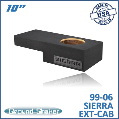 BLACK 10" SINGLE SEALED SUB BOX, FITS 99-06 & 07 CLASSIC CHEVY GMC SIERRA EXT-CAB