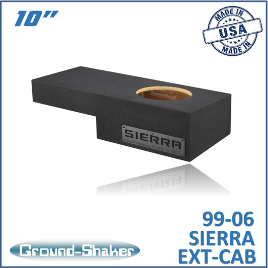 BLACK 10" SINGLE SEALED SUB BOX, FITS 99-06 & 07 CLASSIC CHEVY GMC SIERRA EXT-CAB