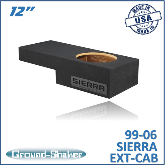BLACK 12" SINGLE SEALED SUB BOX, FITS 99-06 & 07 CLASSIC CHEVY GMC SIERRA EXT-CAB