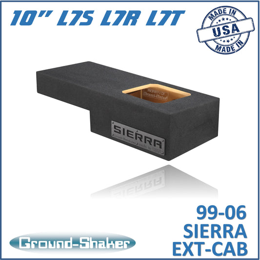 BLACK 10" SINGLE SEALED SOLO-BARIC SUB BOX, FITS 99-06 & 07 CLASSIC CHEVY GMC SIERRA EXT-CAB