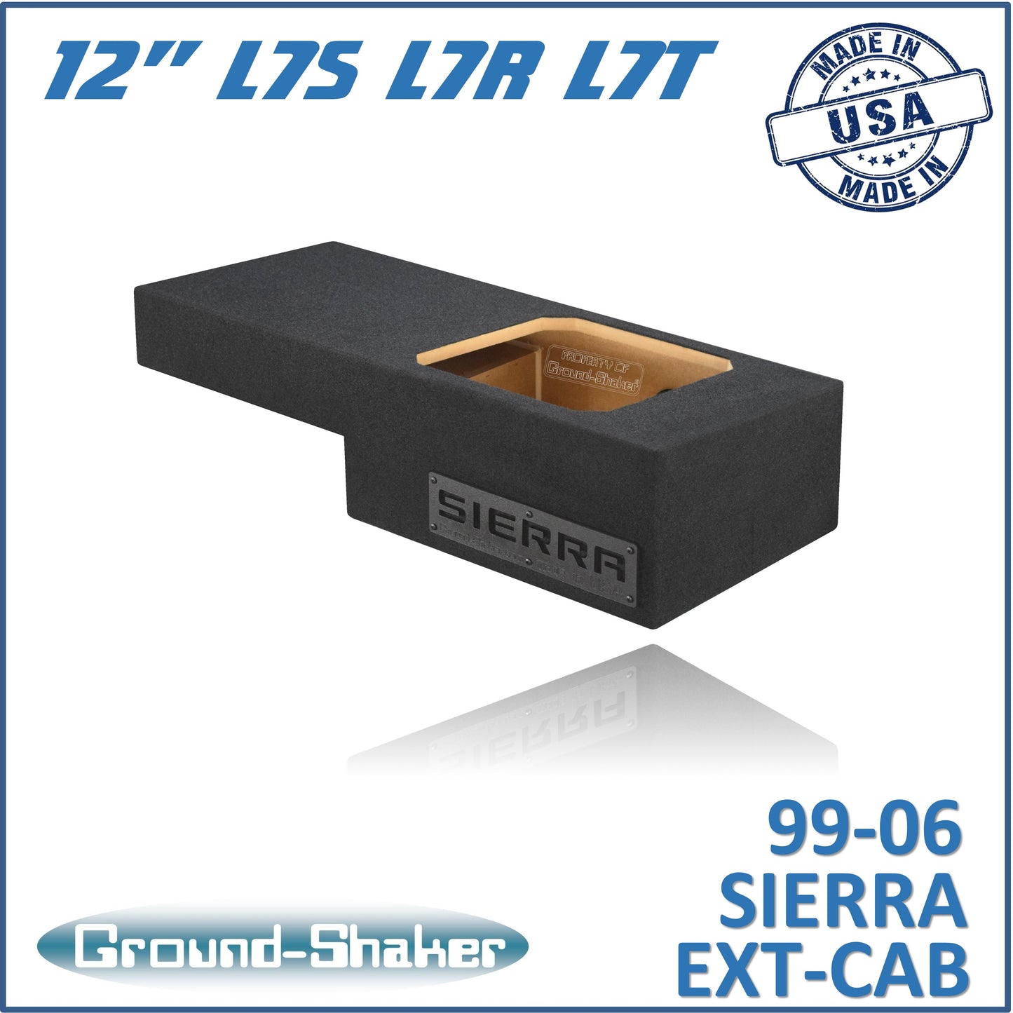 BLACK 12" SINGLE SEALED SOLO-BARIC SUB BOX, FITS 99-06 & 07 CLASSIC CHEVY GMC SIERRA EXT-CAB