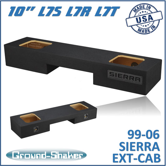 BLACK 10" DUAL SEALED SOLOBARIC SUB BOX, FITS 99-06 & 07 CLASSIC GMC SIERRA EXT-CAB