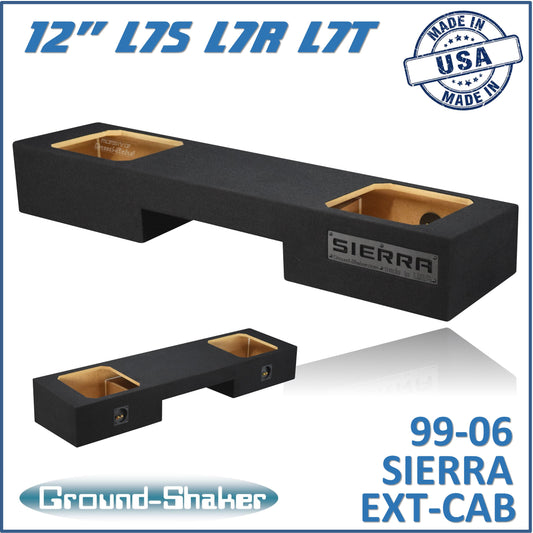 BLACK 12" DUAL SEALED SOLOBARIC SUB BOX, FITS 99-06 & 07 CLASSIC GMC SIERRA EXT-CAB