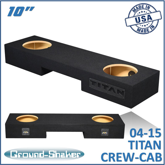 BLACK 10" DUAL SEALED SUB BOX, FITS 04-15 NISSAN TITAN CREW-CAB