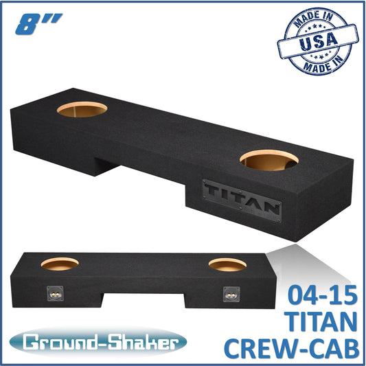BLACK 8" DUAL SEALED SUB BOX, FITS 04-15 NISSAN TITAN CREW-CAB