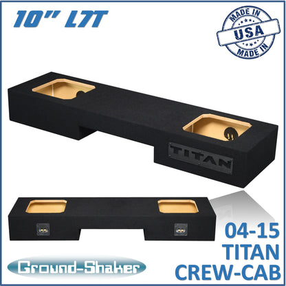 BLACK 10" DUAL SEALED SOLOBARIC SUB BOX, FITS 04-15 NISSAN TITAN CREW-CAB