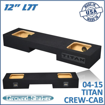 BLACK 12" DUAL SEALED SOLOBARIC SUB BOX, FITS 04-15 NISSAN TITAN CREW-CAB