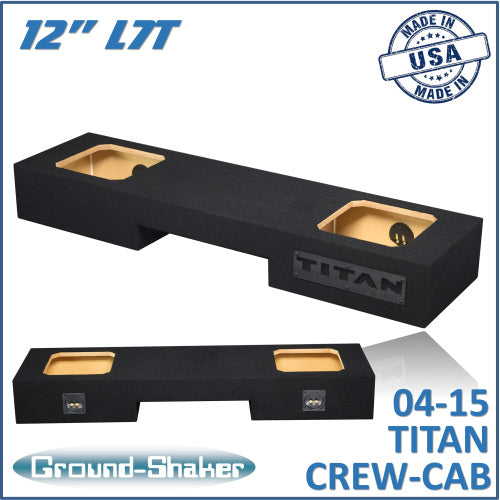 BLACK 12" DUAL SEALED SOLOBARIC SUB BOX, FITS 04-15 NISSAN TITAN CREW-CAB