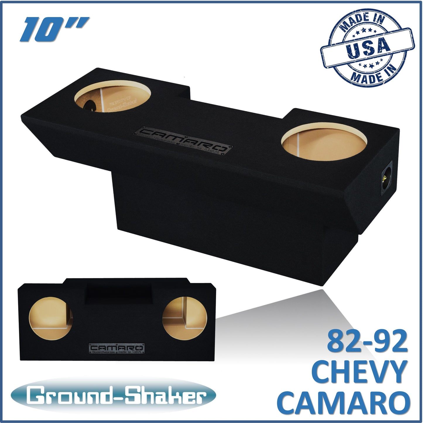 BLACK 10" DUAL SEALED SUB BOX, FITS 82-92 CHEVY CAMARO