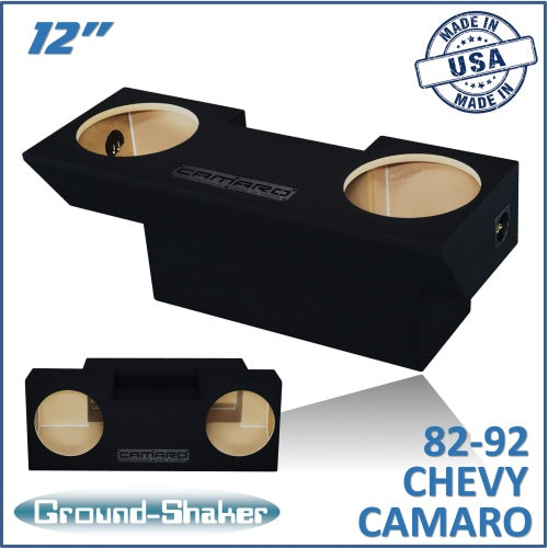 BLACK 12" DUAL SEALED SUB BOX, FITS 82-92 CHEVY CAMARO