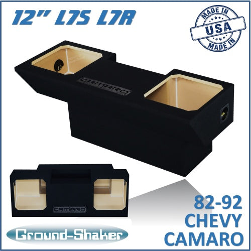 BLACK 12" DUAL SEALED SOLOBARIC SUB BOX, FITS 82-92 CHEVY CAMARO