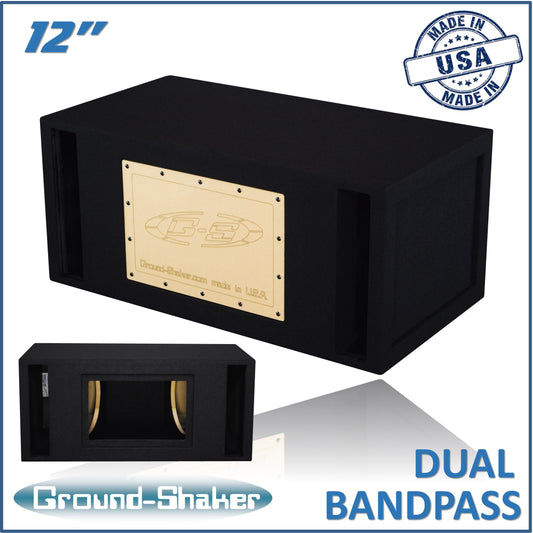 BLACK 12" DUAL SLOT PORTED BANDPASS SUB BOX