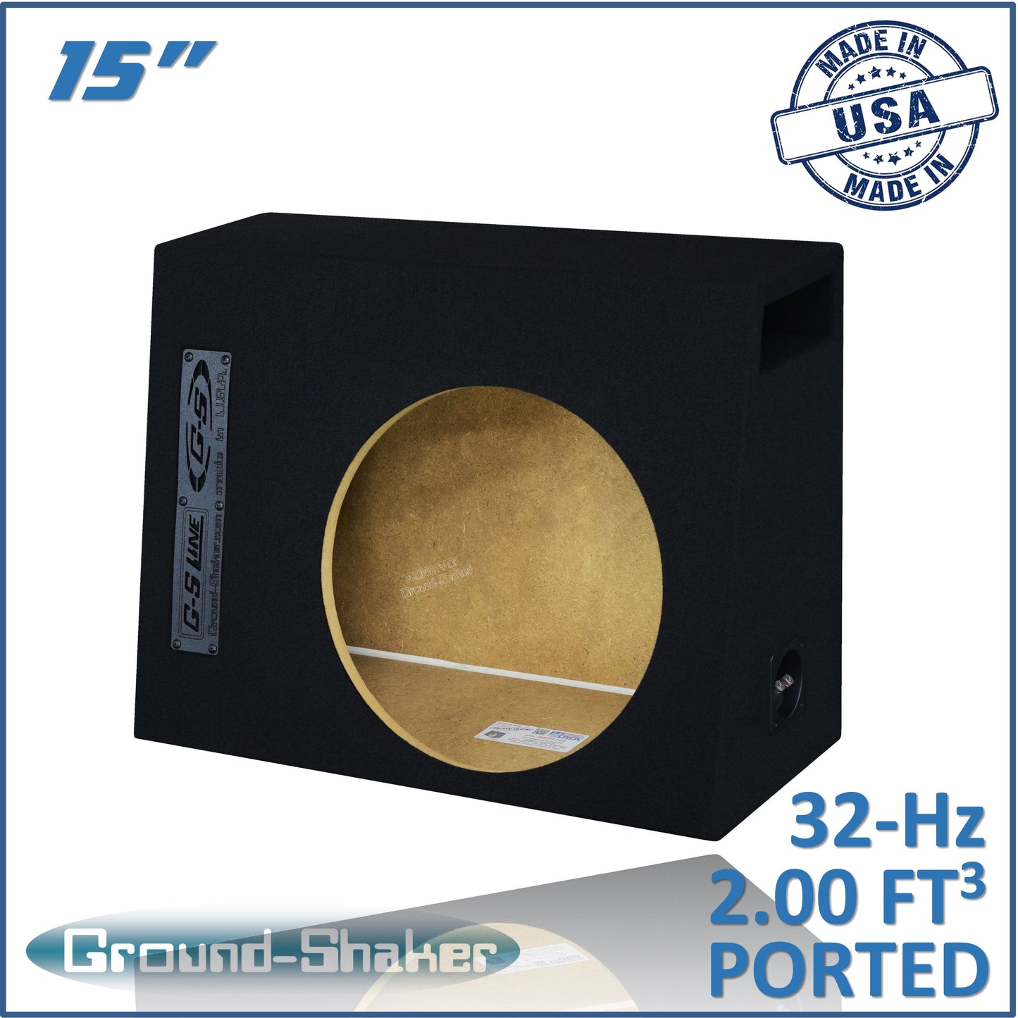 BLACK 15" SINGLE PORTED SUB BOX