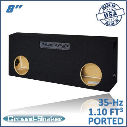 BLACK 8" DUAL PORTED SUB BOX