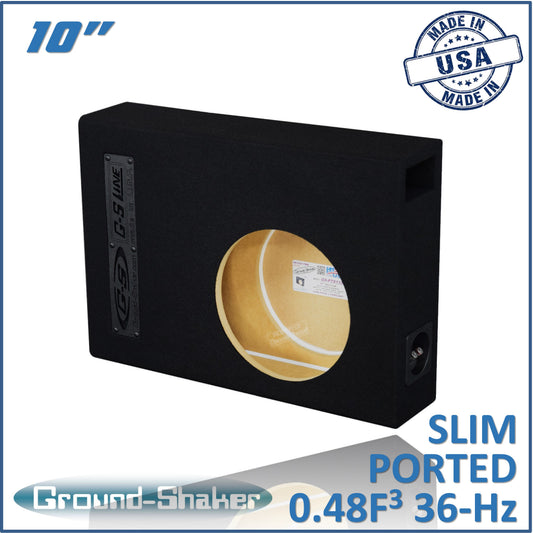 BLACK 10" SINGLE SLIM PORTED SUB BOX