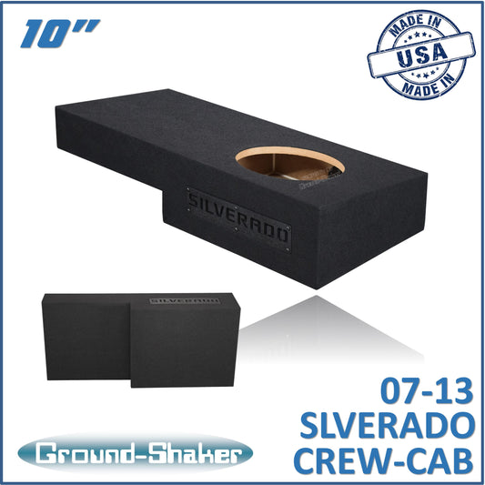 BLACK 10" SINGLE SEALED SUB BOX, FITS 07-13 CHEVY SILVERADO & CREW-CAB