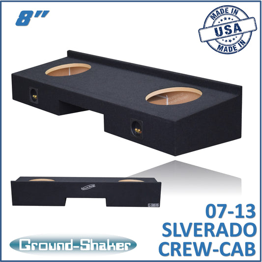 BLACK 8" DUAL SEALED SUB BOX, FITS 07-13 CHEVY SILVERADO CREW-CAB