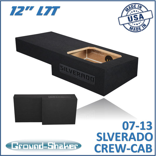 BLACK 12" L7T SINGLE SEALED SUB BOX, FITS 07-13 CHEVY SILVERADO CREW-CAB