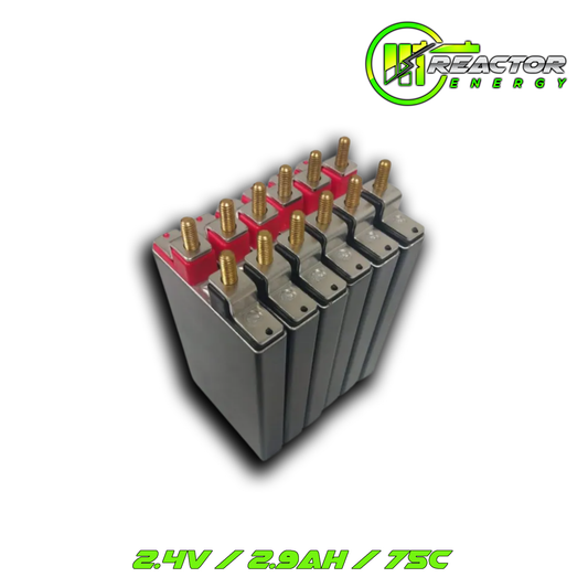 Prismatic LTO cell with M5 Pedestal 2.4V / 2.9Ah / 75C (6 pack)
