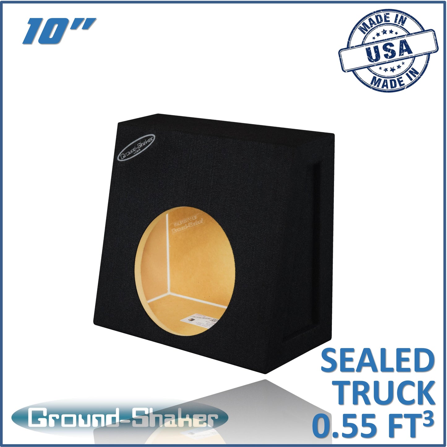 BLACK 10" SINGLE SEALED TRUCK SUB BOX