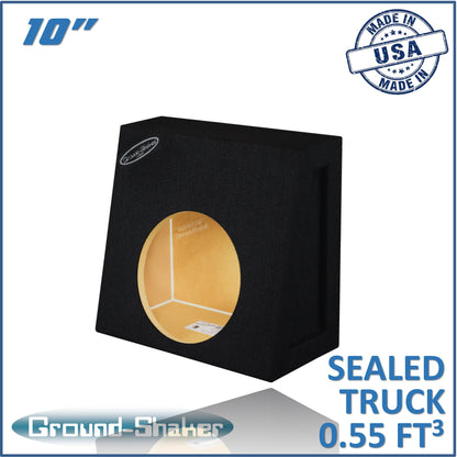 BLACK 10" SINGLE SEALED TRUCK SUB BOX