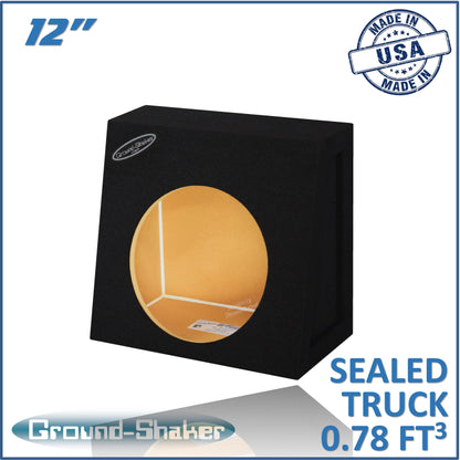 BLACK 12" SINGLE SEALED TRUCK SUB BOX