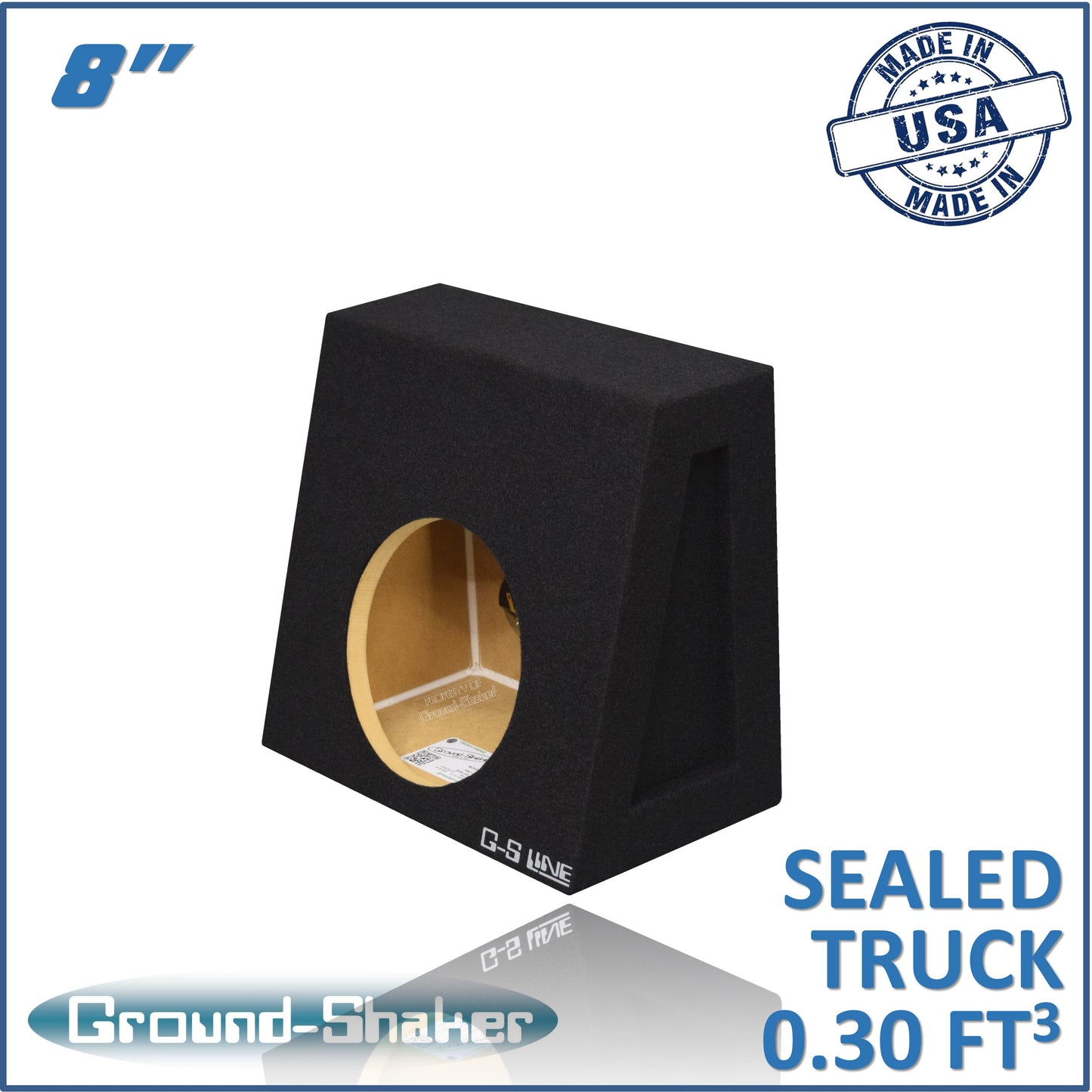 BLACK 8" SINGLE SEALED TRUCK SUB BOX