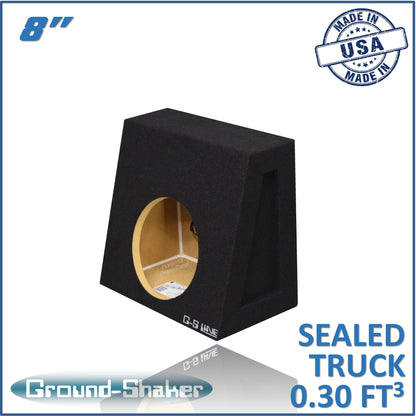 BLACK 8" SINGLE SEALED TRUCK SUB BOX