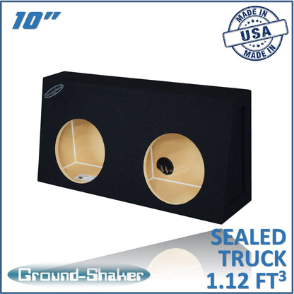 BLACK 10" DUAL SEALED TRUCK SUB BOX