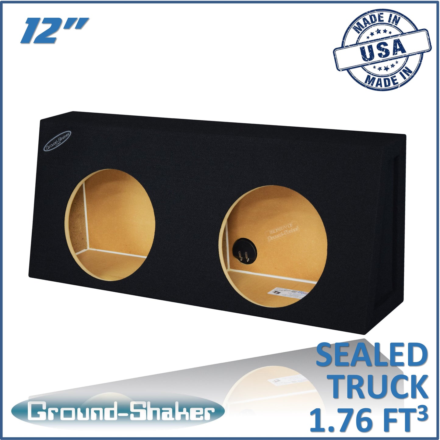 BLACK 12" DUAL SEALED TRUCK SUB BOX