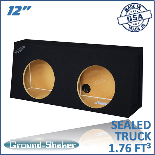 BLACK 12" DUAL SEALED TRUCK SUB BOX