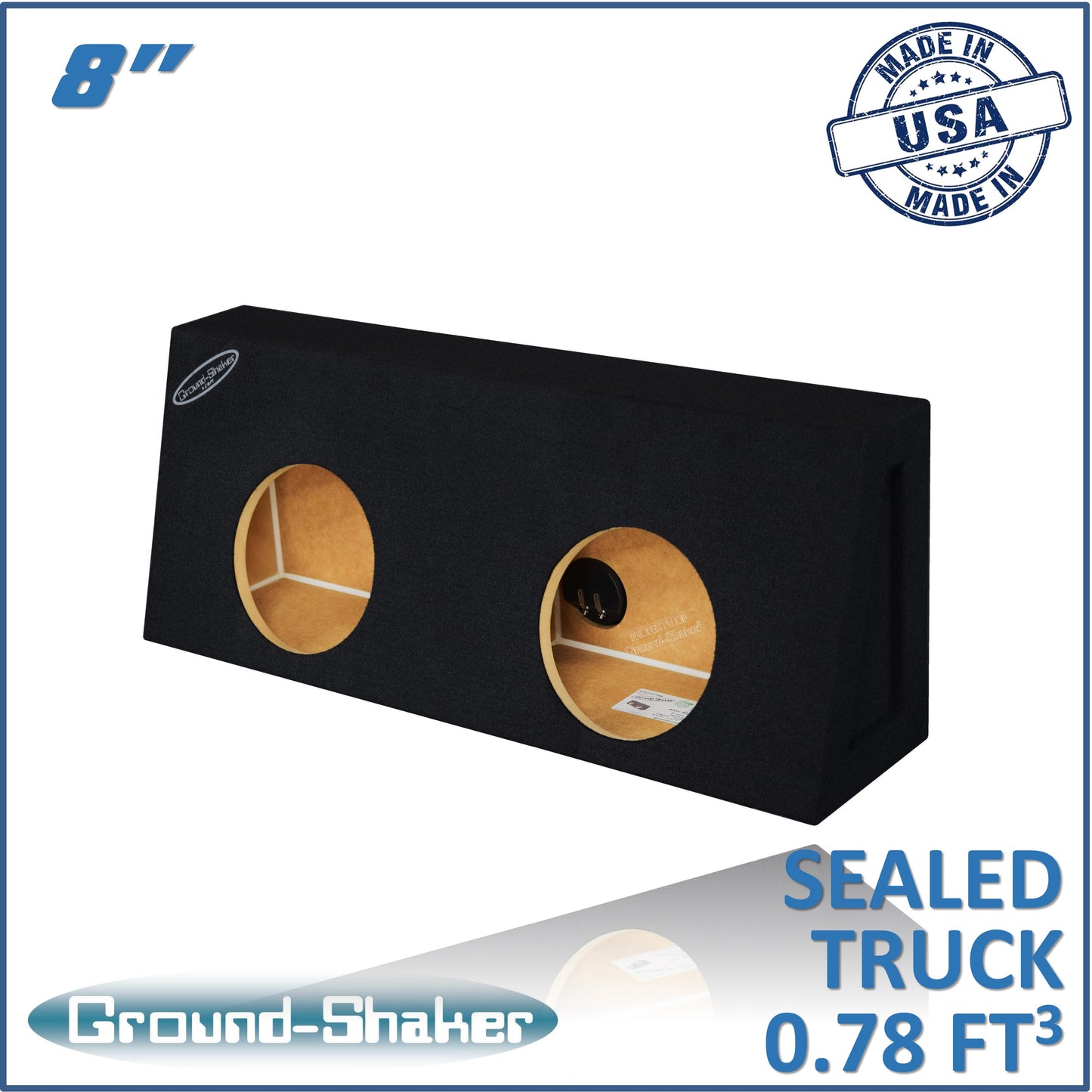 BLACK 8" DUAL SEALED TRUCK SUB BOX