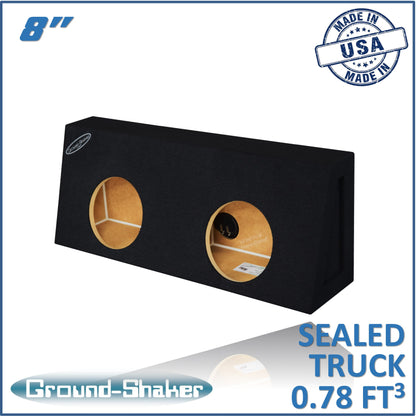 BLACK 8" DUAL SEALED TRUCK SUB BOX