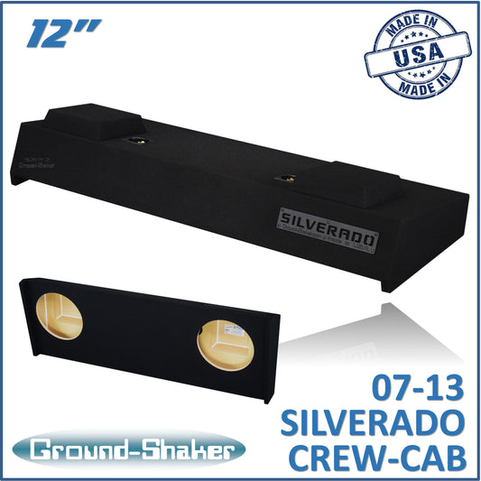 BLACK 12" DUAL SEALED SUB BOX, FITS 07-13 CHEVY SILVERADO CREW-CAB