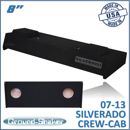BLACK 8" DUAL SEALED SUB BOX, FITS 07-13 CHEVY SILVERADO CREW-CAB