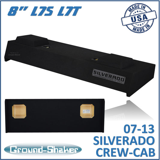 BLACK 8" DUAL SEALED SOLO-BARIC SUB BOX, FITS 07-13 CHEVY SILVERADO CREW-CAB