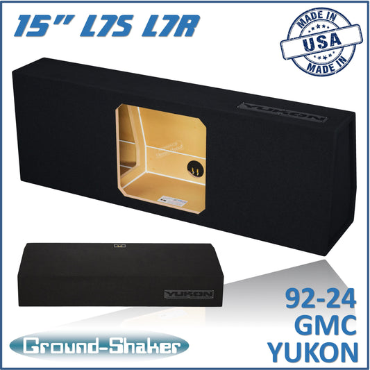 BLACK 15" SINGLE SEALED SOLOBARIC SUB BOX, FITS 92-24 GMC YUKON (w/3rd row seat)