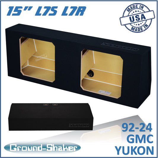 BLACK 15" DUAL SEALED SOLOBARIC SUB BOX, FITS 95-24 CHEVY TAHOE (w/3rd row seat)