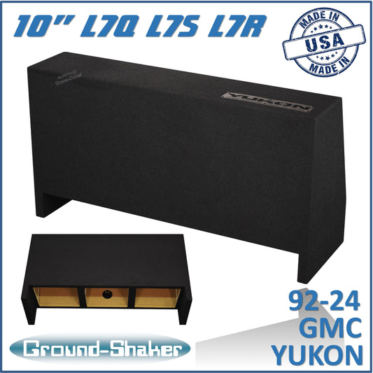 BLACK 10" TRIPLE SEALED SOLOBARIC SUB BOX, FITS 92-24 GMC YUKON (w/3rd row seat)