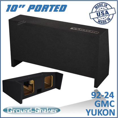 BLACK 10" DUAL PORTED SOLOBARIC SUB BOX, FITS 92-24 GMC YUKON (w/3rd row seat)